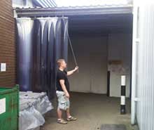 Fixed or sliding PVC strip curtains